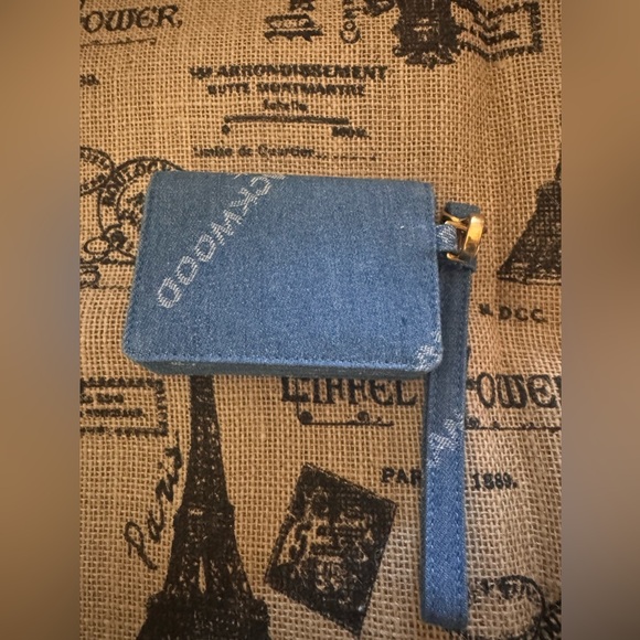 Like New Brandon Blackwood Denim Monogram Accordion Card Case - Picture 2 of 6